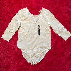 White 3/4” sleeve bodysuit